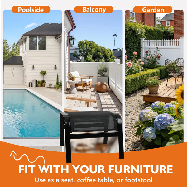 Outdoor Ottoman Footrest Set of 2