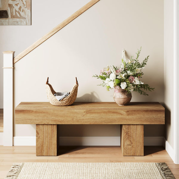 55" Farmhouse Entryway Bench