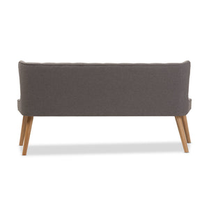 Grey Fabric 3-Seater Settee Bench