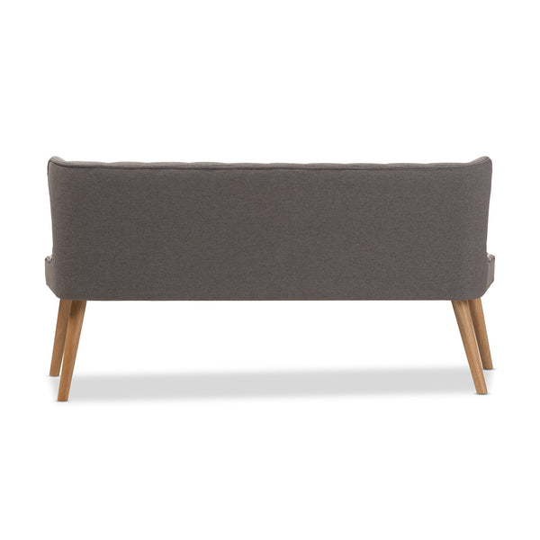 Grey Fabric 3-Seater Settee Bench
