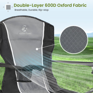 Oversized Folding Camping Chair with Cup Holder & Lumbar Support