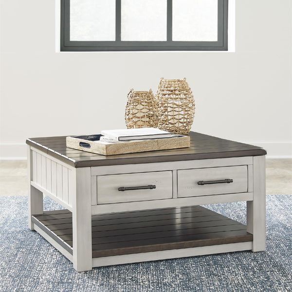 Farmhouse Lift-Top Coffee Table with Drawers & Casters
