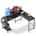 L-Shaped Gaming & Home Office Desk with CPU Stand and Side Storage Bag