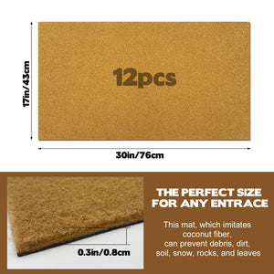 Coir Doormat Set 30x17 Inch – 12 Pack, Blank DIY Mats with Non-Slip Rubber Backing