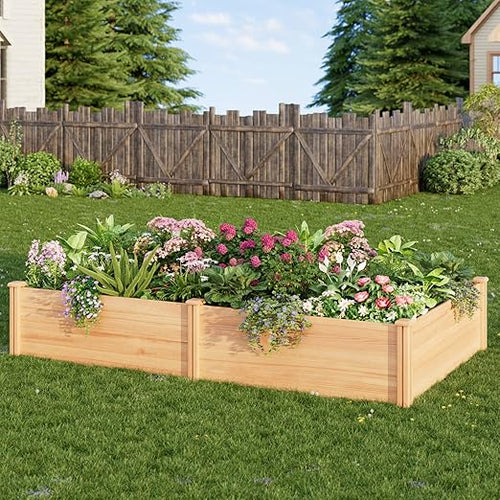 Wood Raised Garden Bed with Legs & Liner