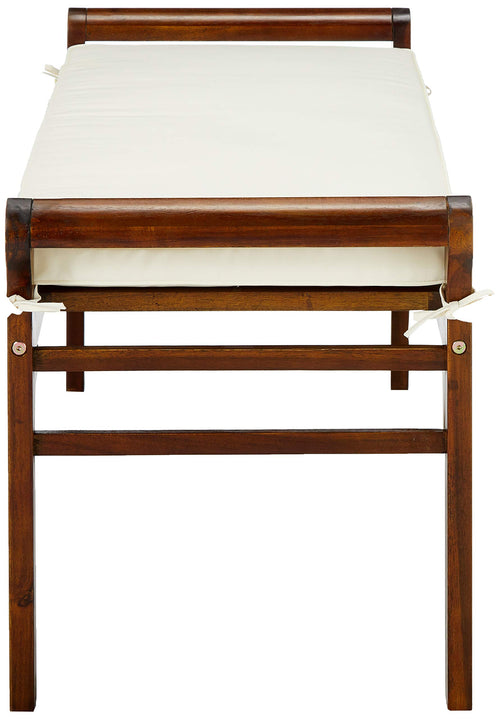 Wood Bench with Cushion