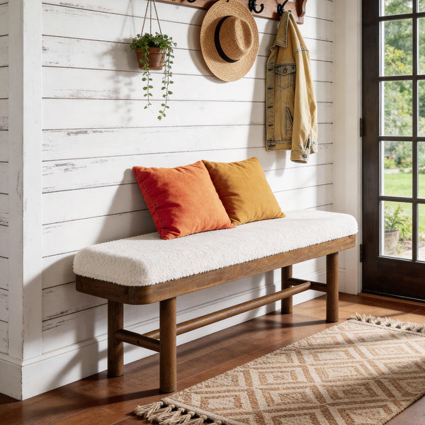 55-Inch Upholstered Entryway Bench