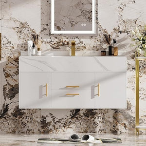 39.4" Floating Bathroom Vanity with Sink & Sintered Stone Countertop