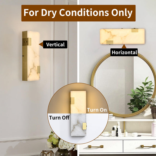 Modern Alabaster LED Wall Sconce with Dimmable Warm Light