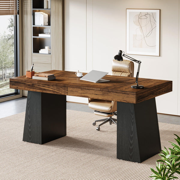 55-Inch Double Pedestal Executive Desk