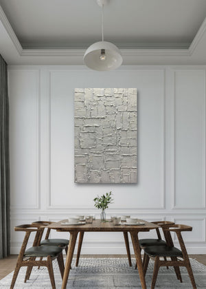 Hand-Painted Abstract Canvas Wall Art – 30x45 Inch Vertical Minimalist Painting