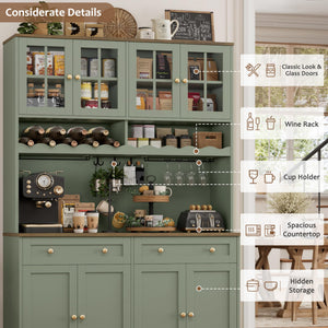 Tall Kitchen Pantry Cabinet with Charging Station