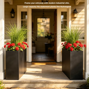 Heavy Duty Metal Planter Box with Removable Shelf