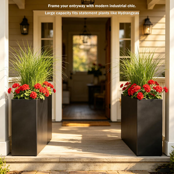 Heavy Duty Metal Planter Box with Removable Shelf