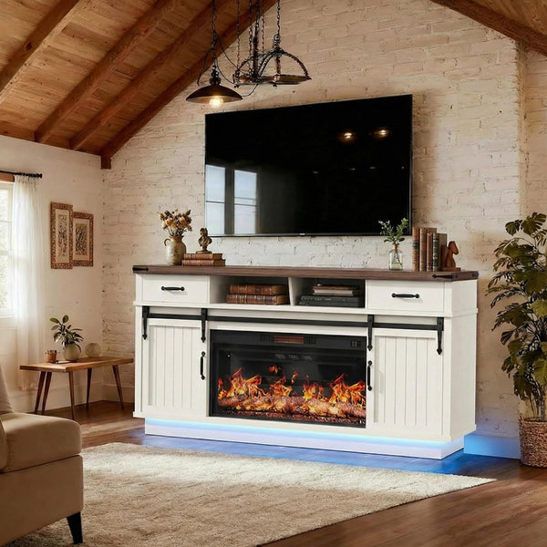 70" Fireplace TV Stand with 36" Electric Fireplace