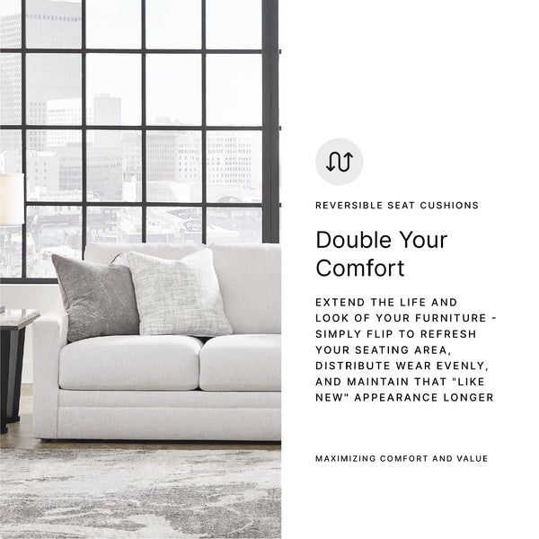 Contemporary Light Gray Sofa with Accent Pillows