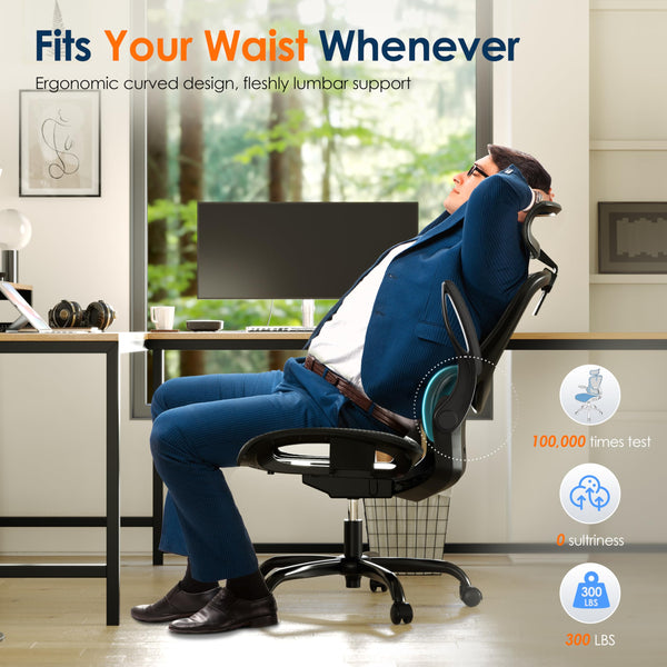 Ergonomic Mesh Office Chair with Flip-Up Armrests