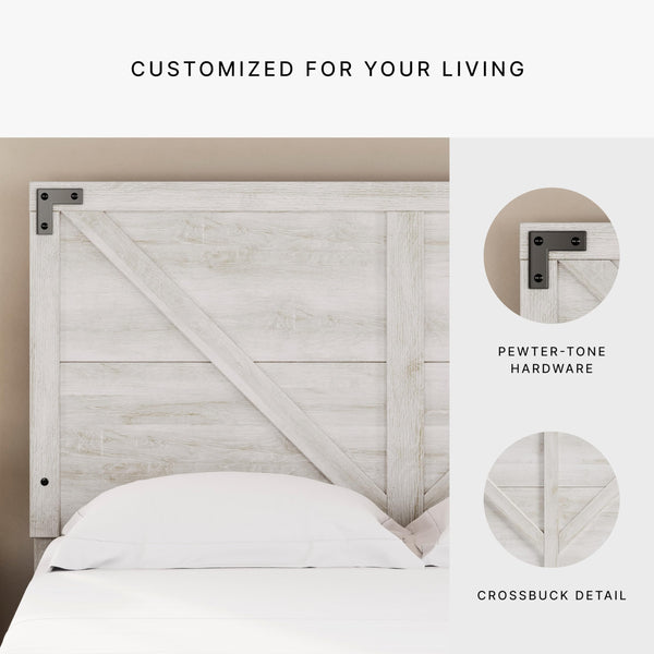 Modern Farmhouse Queen & Full Headboard – Whitewash Crossbuck