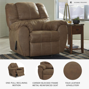 Faux Leather Manual Rocker Recliner