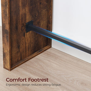 Industrial Counter Height Bar Table with Footrest