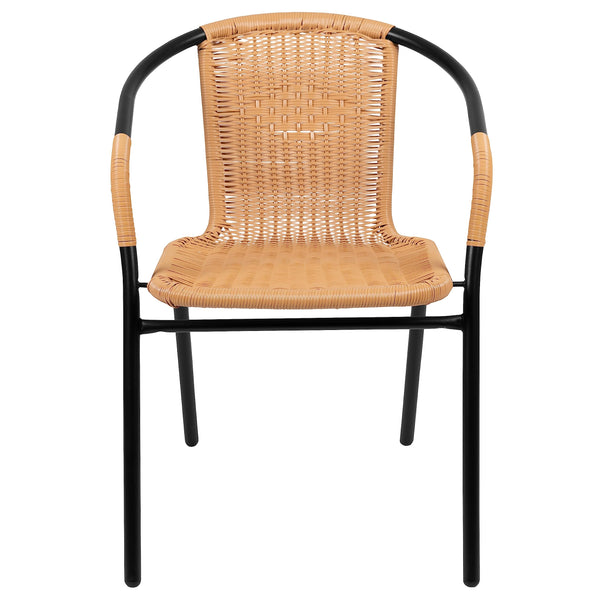 Rattan Stack Chair Set of 2 – Indoor Outdoor Patio Dining Chair