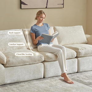 U-Shaped Modular Sectional Sofa – Deep Seat Cloud Couch