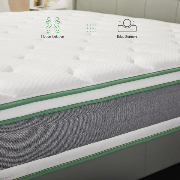 Hybrid Gel Memory Foam Mattress – Medium Firm with Pillow Top