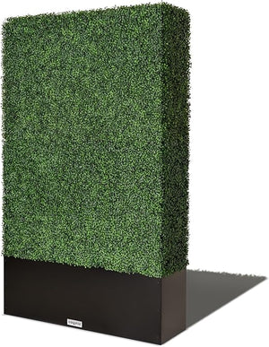 Artificial Boxwood Hedge Wall Privacy Panel with Steel Planter Box