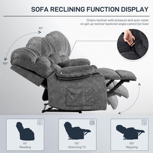Zero Gravity Recliner Chair with Flannel Cushion