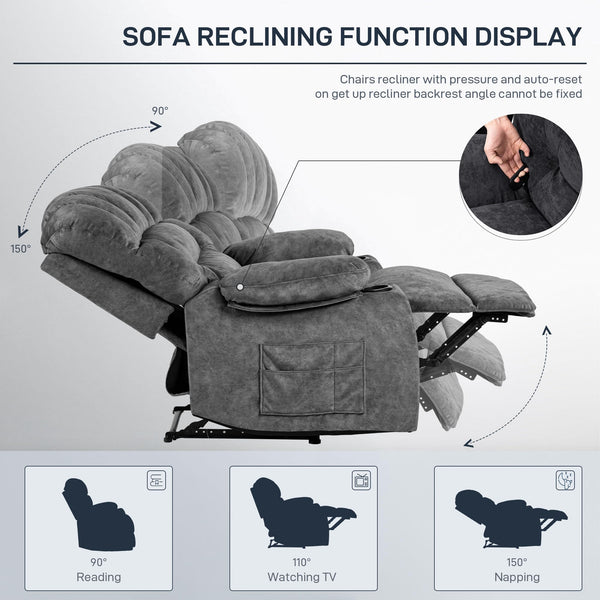 Zero Gravity Recliner Chair with Flannel Cushion