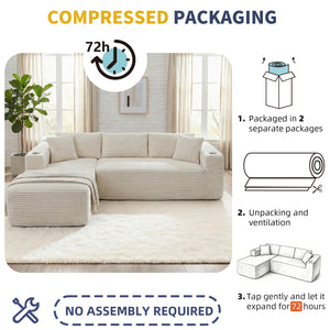 103" Modular Sectional Sofa with Chaise & Cup Holders