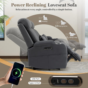 Zero Wall Hugger Power Reclining Sofa Set with Adjustable Headrest