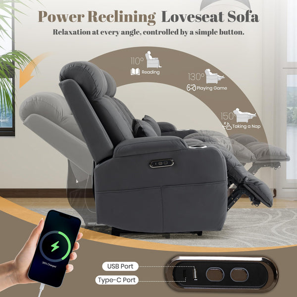 Zero Wall Hugger Power Reclining Sofa Set with Adjustable Headrest