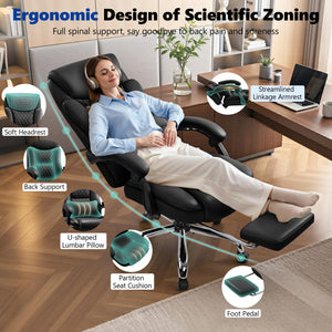 Big and Tall Office Chair 400lbs with Memory Foam Seat and Footrest