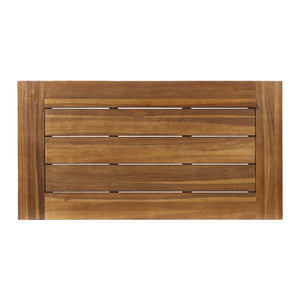 Outdoor Acacia Wood Coffee Table with Metal Frame
