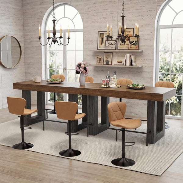 Counter Height Bar Table with Metal Footrest