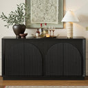 Fluted Sideboard Buffet Cabinet with Storage, 65"