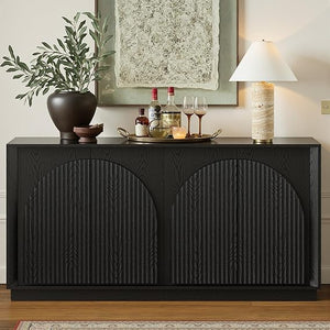 Fluted Sideboard Buffet Cabinet with Storage, 65"