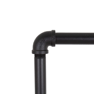 Industrial Pipe Rolling Clothing Rack with Wood Shelf