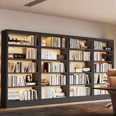 5-Tier Metal Bookshelf, 71"H Adjustable Tall Bookcase