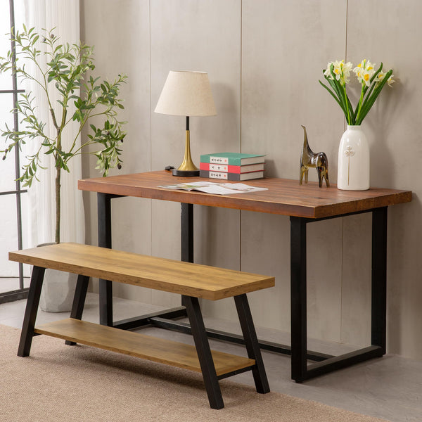 Entryway Shoe Storage Bench with Shelves – Industrial Style