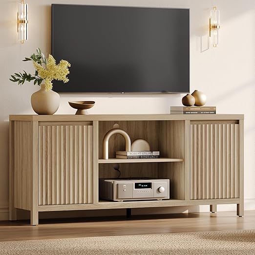 Fluted TV Stand for 55–65 Inch TVs