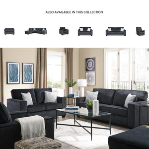 Modern Chenille Loveseat with Accent Pillows