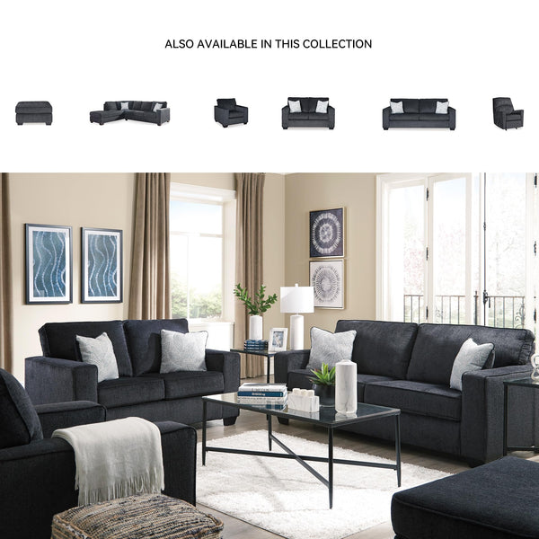 Modern Chenille Loveseat with Accent Pillows