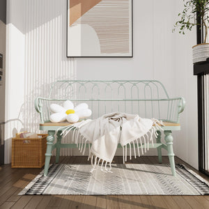 Farmhouse Entryway Bench with Spindle Back