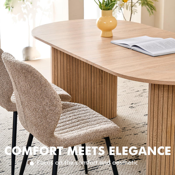 70.8 Inch Oval Dining Table for 4 to 6 People