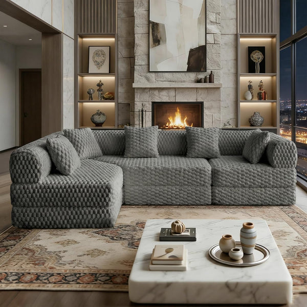 108" Modular Sectional Sofa Futon Convertible Sleeper