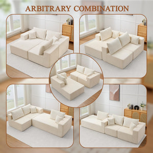 L-Shaped Modular Sectional Sofa with Memory Foam Deep Seat