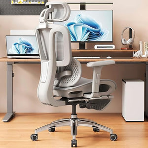 Ergonomic Office Chair with Footrest & Adjustable Lumbar Support