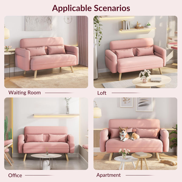 Mid-Century Modern 2-Seater Loveseat Sofa